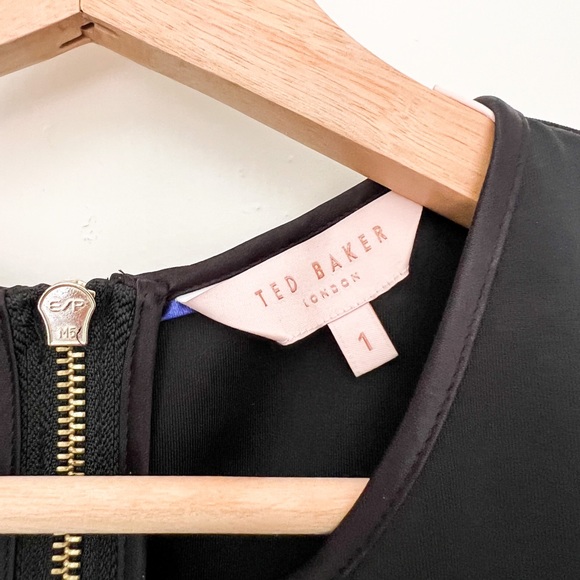 Ted Baker Black Mini Dress Size 1 - Picture 3 of 4